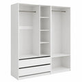 Armoire, avec rangement, coloris blanc, 180 x 200 cm, pour la chambre