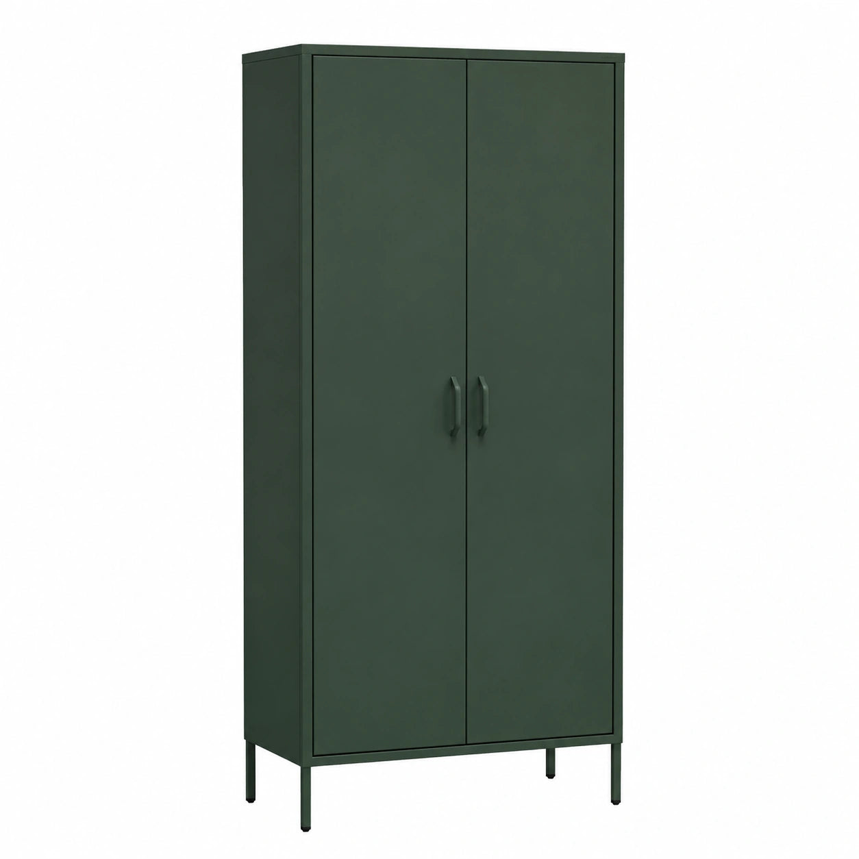 Armoire, en métal, avec étagères, avec portes, coloris vert, 80 x 185 x 45 cm, pour la chambre