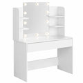 Armoire, avec rangement, avec éclairage LED, coloris blanc, pour la chambre